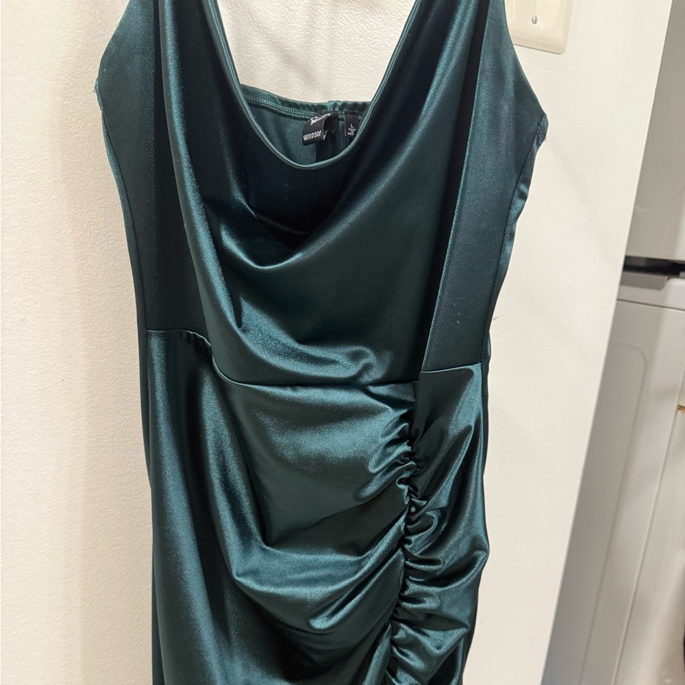 Emerald green long Windsor dress